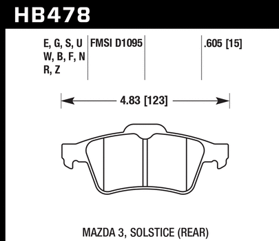 Details about   Hawk HPS Rear Brake Pads Ford Focus Mazda 3 5 Volvo C30 C70 S40 Saab 9-3