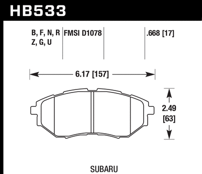 Hawk Performance DTC-60 Brake Pad Set - Front - 2022-2024 Subaru WRX ...
