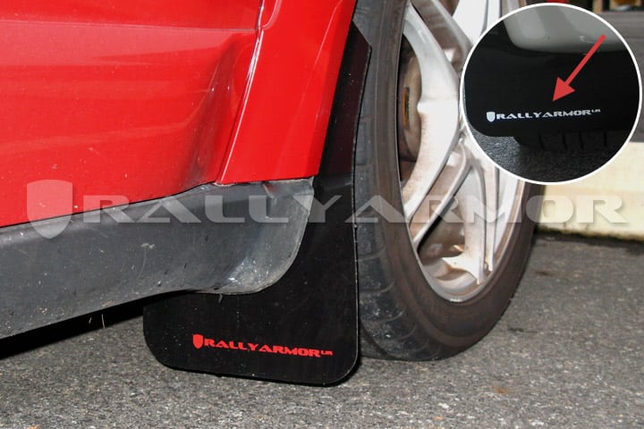 RALLY ARMOR UR RED MUD FLAPS FOR 2005-2009 SUBARU LEGACY OUTBACK w/ WHITE LOGO