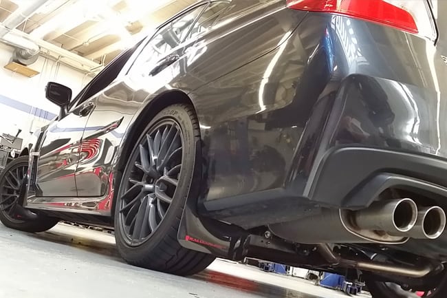 Rally Armor Urethane Mud Flaps Red w/ White Logo 2015-2021 Subaru WRX   STi Touge Tuning