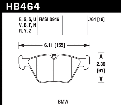 HAWK Performance DTC-60 Front Brake Pad Sets - 01-06 BMW 3 Series, 04 ...