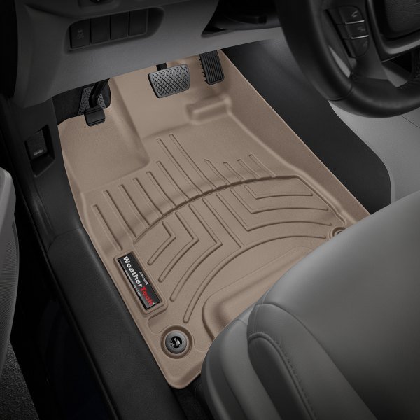 WeatherTech 1st Row Tan Molded Floor Liners - 2019 Honda Passport ...