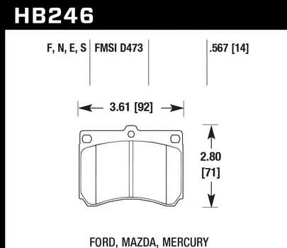 Hawk Performance Blue 9012 Front Brake Pad Sets - 90-96 Mazda Protege ...