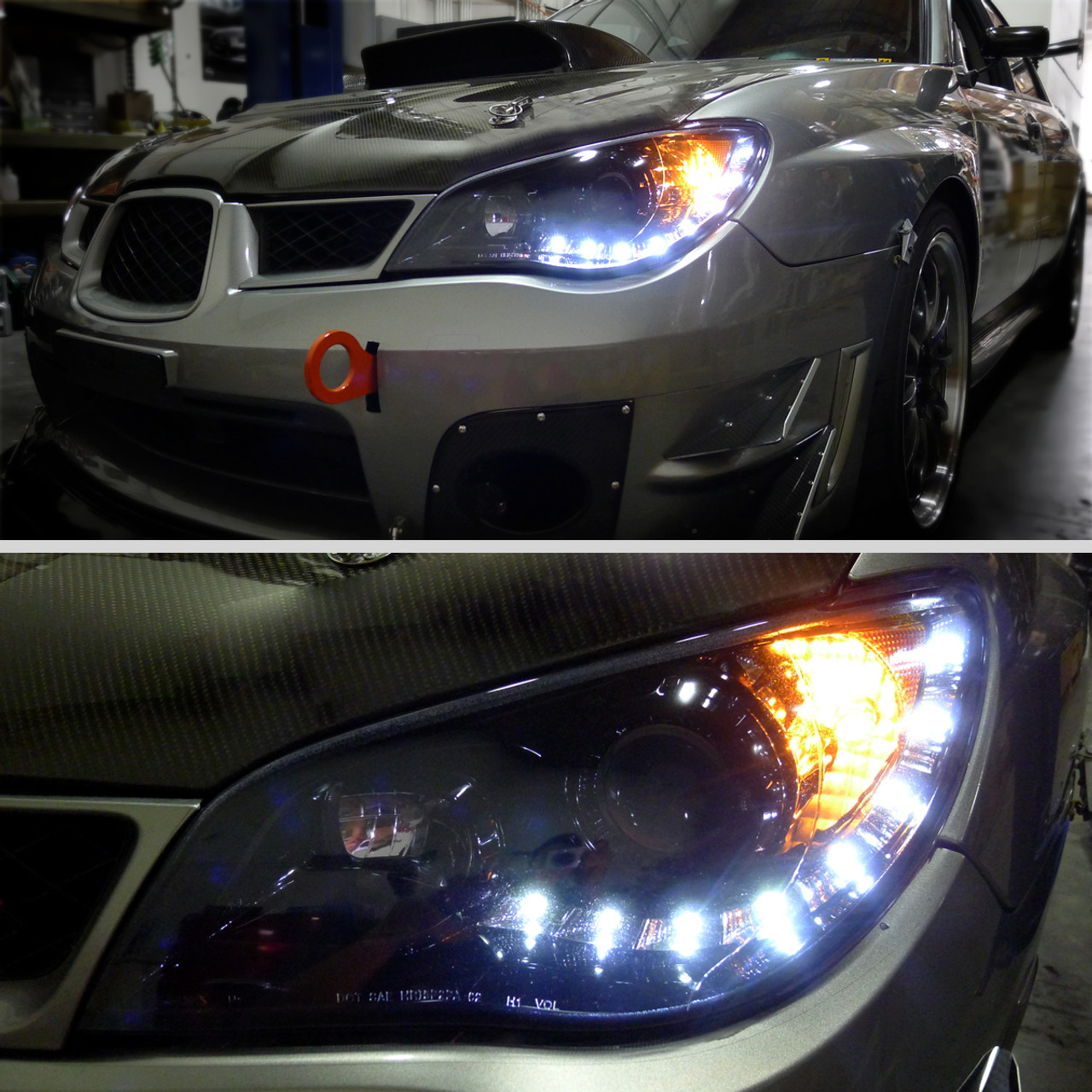 Spec D Tuning Sequential Led Turn Signal Projector Headlights W Led Strip Glossy Black Housing