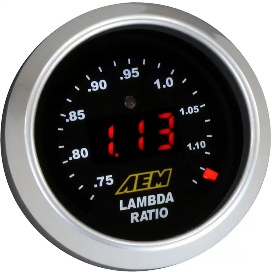 PN: 30-4110 - Wideband UEGO Controller Gauge in Lambda mode with silver bezel and black face