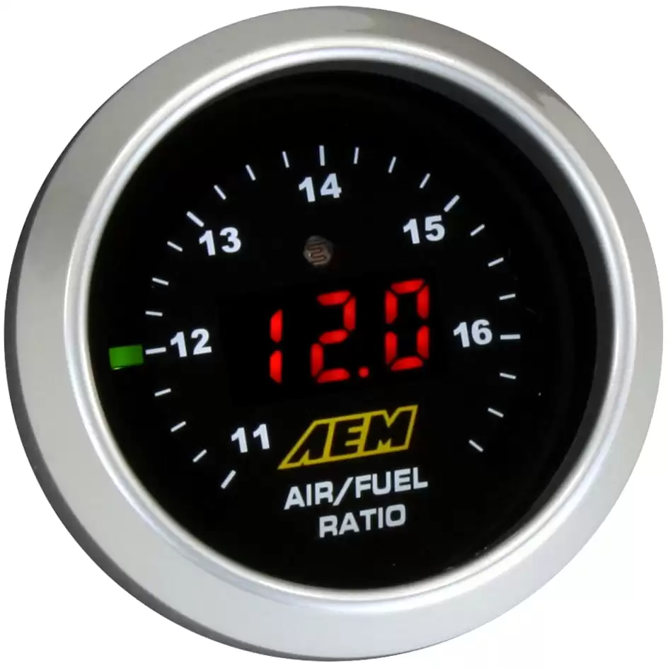 PN: 30-4110 - Wideband UEGO Controller Gauge with silver bezel and black face