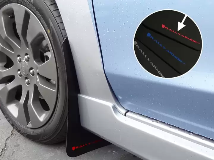 Rally Armor Urethane Mud Flaps - 2012-2016 Subaru Impreza - Black w/ White Logo - CLEARANCE - Image 5