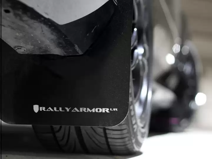 Rally Armor Urethane Mud Flaps - 2012-2016 Subaru Impreza - Black w/ White Logo - CLEARANCE - Image 3